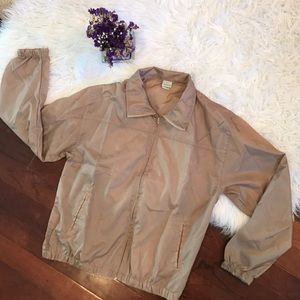 Vintage Light Brown Zip-up Windbreaker